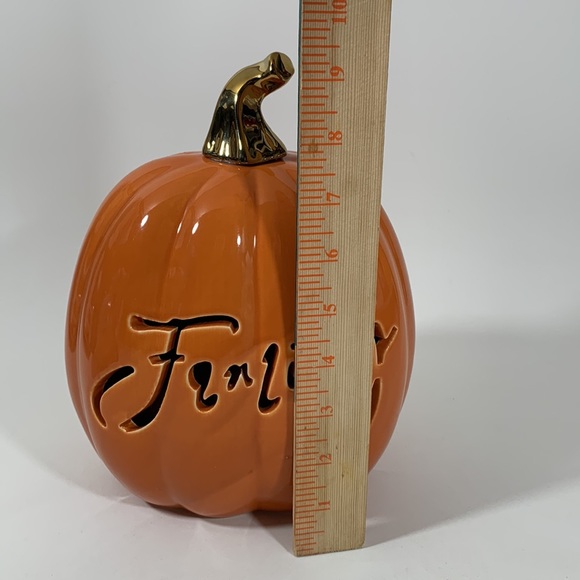 Ceramic Pumpkin Lantern Home Decor - Picture 7 of 8